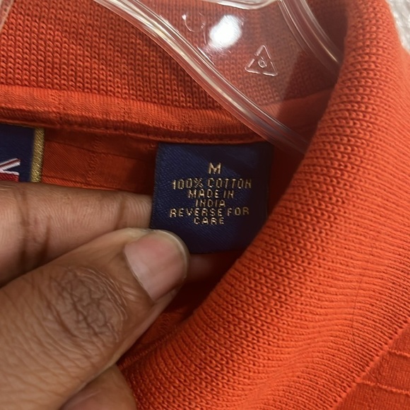 T. Harris London Men’s Long Sleeve Polo Shirt orange size Medium - Picture 6 of 7